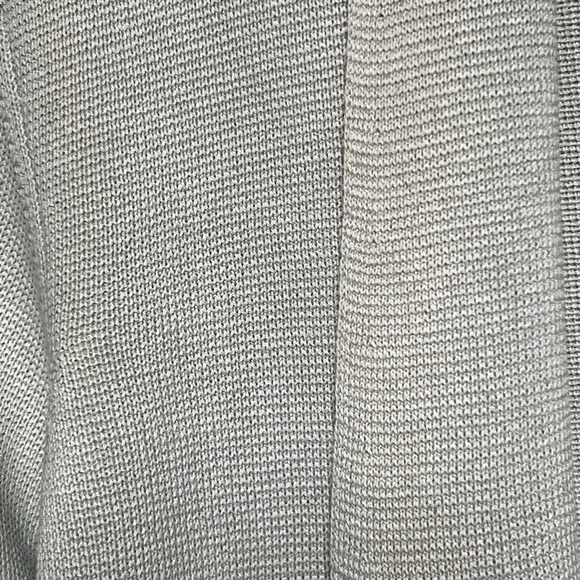 EILEEN FISHER  BONE  SILK & ORGANIC COTTON INTERLOCK OVAL BACK JACKET - Picture 6 of 6